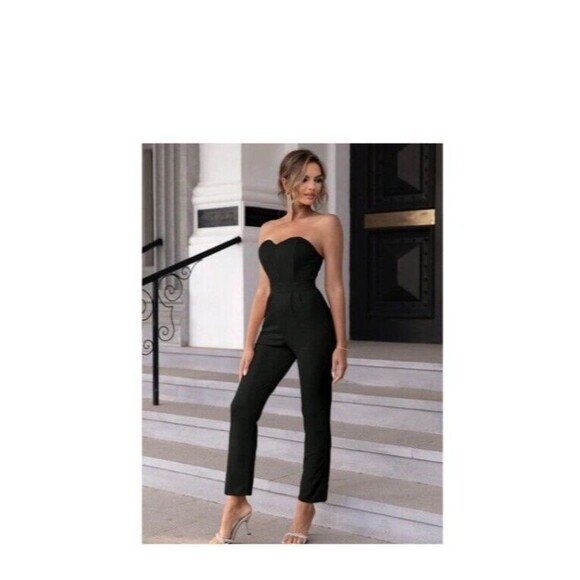 Hot And Delicious Olive Sweetheart Neck Sleeveless Jumpsuit‎ Cocktail M - Picture 10 of 10